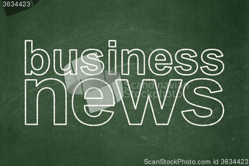 Image of News concept: Business News on chalkboard background