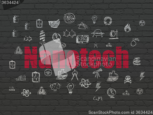 Image of Science concept: Nanotech on wall background