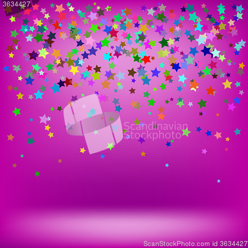 Image of Set of Colorful Stars on Soft Pink Background