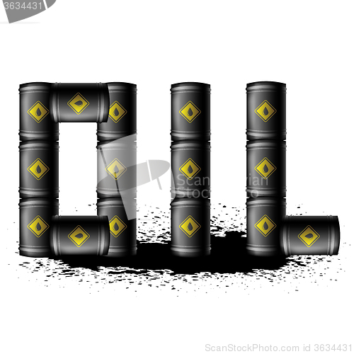 Image of Set of Black Metal Oil Barrels