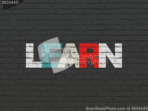 Image of Education concept: Learn on wall background