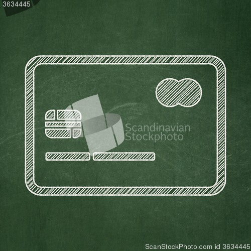 Image of Finance concept: Credit Card on chalkboard background