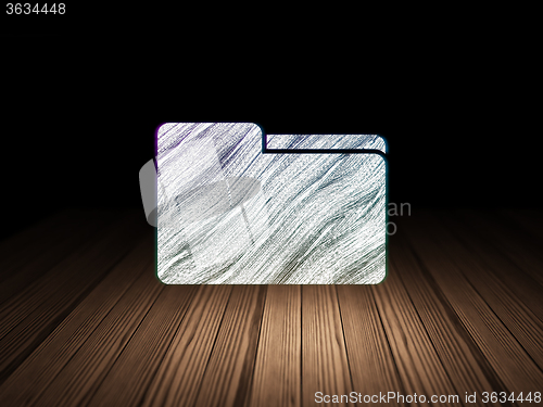 Image of Business concept: Folder in grunge dark room
