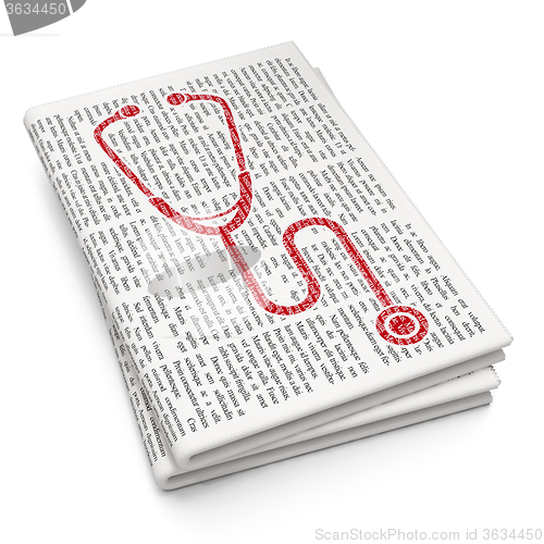 Image of Health concept: Stethoscope on Newspaper background