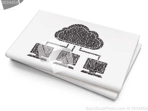 Image of Cloud computing concept: Cloud Network on Blank Newspaper background