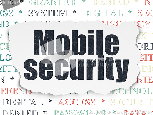 Image of Privacy concept: Mobile Security on Torn Paper background