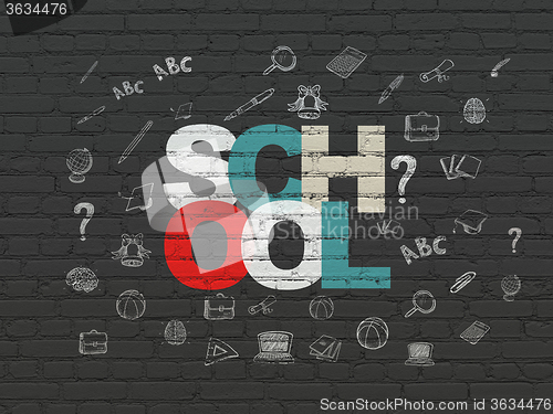 Image of Education concept: School on wall background