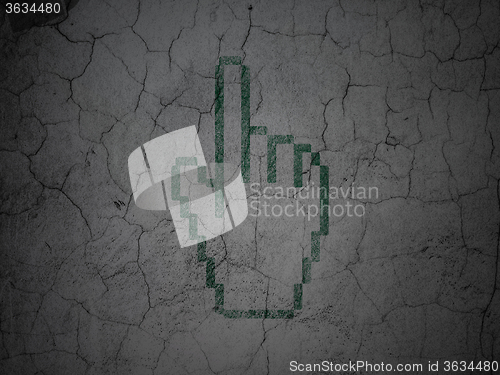 Image of Web development concept: Mouse Cursor on grunge wall background