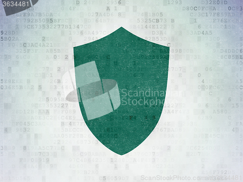 Image of Security concept: Shield on Digital Paper background
