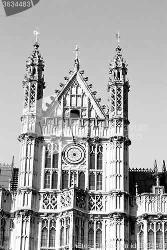 Image of in london old historical    parliament glass  window    structur
