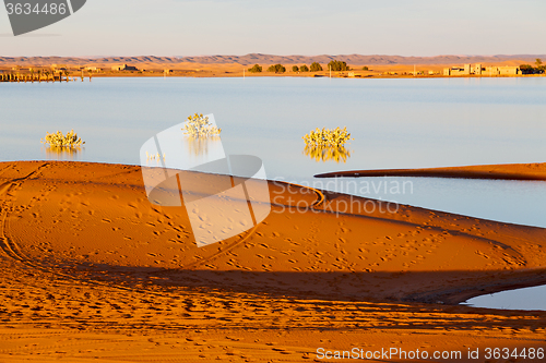 Image of sunshine in the lake  desert 