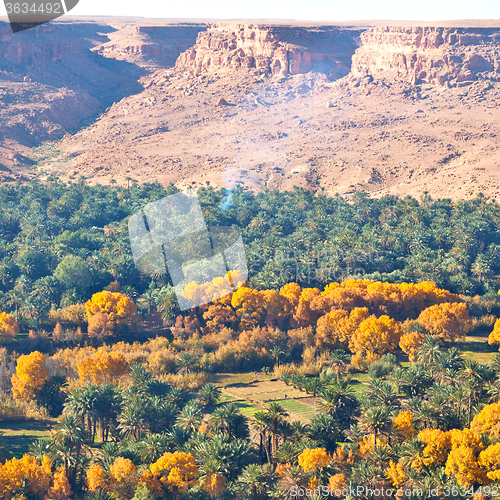 Image of in   valley  morocco  africa the atlas dry mountain ground isola