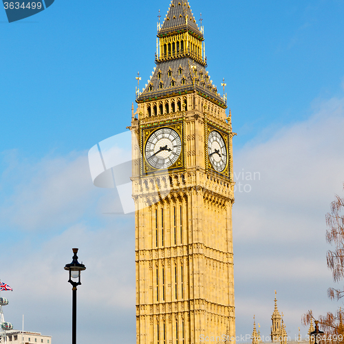 Image of london big ben and historical old construction england  aged cit