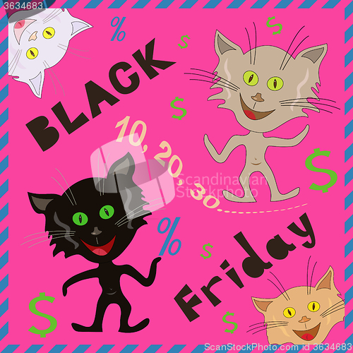 Image of Funny cats announcing a Black Friday