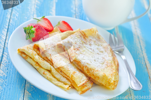 Image of pancakes with strawberry