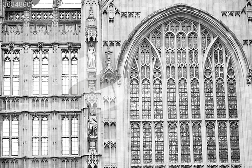 Image of old in london  historical    parliament glass  window    structu