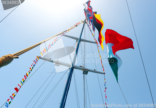 Image of Flags on mast