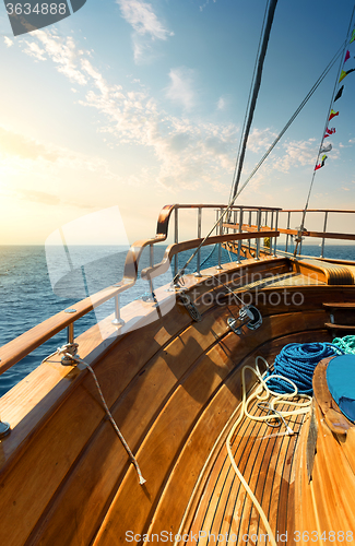 Image of Sailboat at sunset