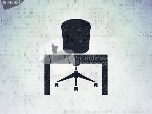 Image of Finance concept: Office on Digital Paper background