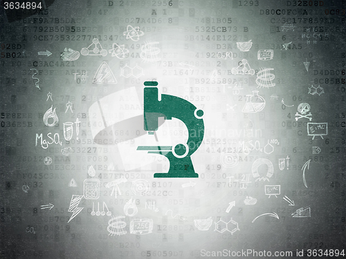 Image of Science concept: Microscope on Digital Paper background