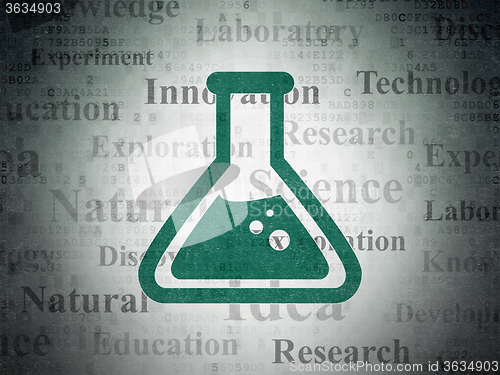 Image of Science concept: Flask on Digital Paper background