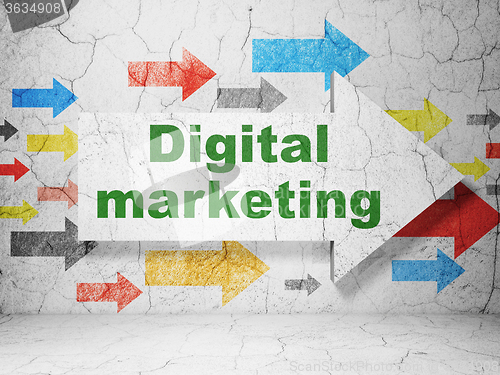 Image of Advertising concept: arrow with Digital Marketing on grunge wall background