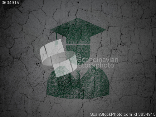 Image of Science concept: Student on grunge wall background