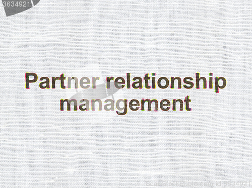 Image of Business concept: Partner Relationship Management on fabric texture background