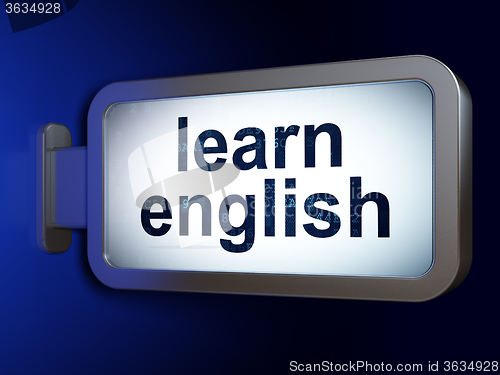 Image of Studying concept: Learn English on billboard background