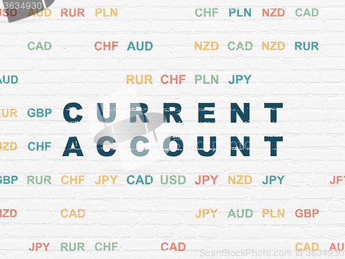 Image of Currency concept: Current Account on wall background