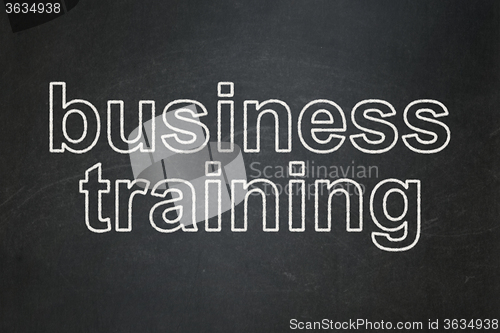 Image of Studying concept: Business Training on chalkboard background