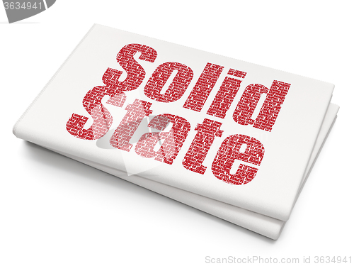 Image of Science concept: Solid State on Blank Newspaper background