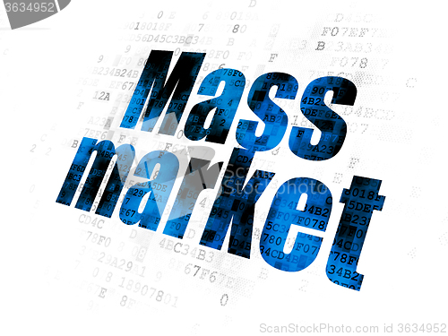 Image of Advertising concept: Mass Market on Digital background