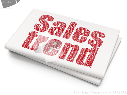 Image of Marketing concept: Sales Trend on Blank Newspaper background