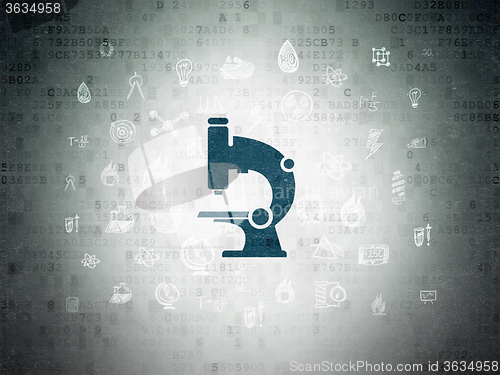 Image of Science concept: Microscope on Digital Paper background