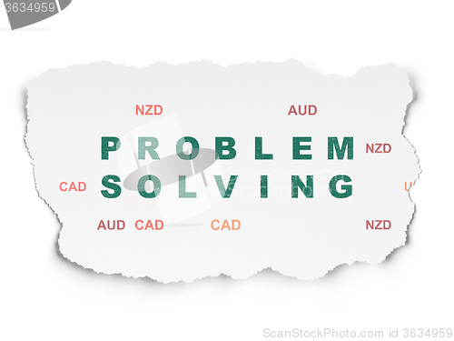 Image of Finance concept: Problem Solving on Torn Paper background
