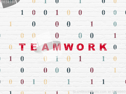 Image of Business concept: Teamwork on wall background