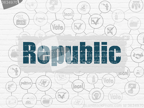 Image of Political concept: Republic on wall background