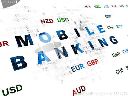 Image of Banking concept: Mobile Banking on Digital background