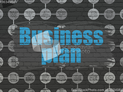 Image of Finance concept: Business Plan on wall background