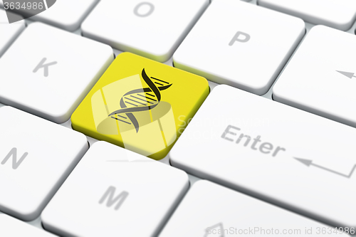 Image of Healthcare concept: DNA on computer keyboard background