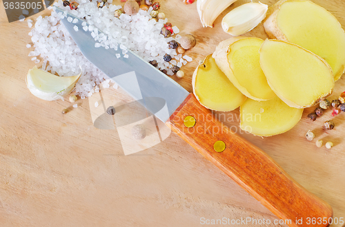 Image of aroma spices on the board