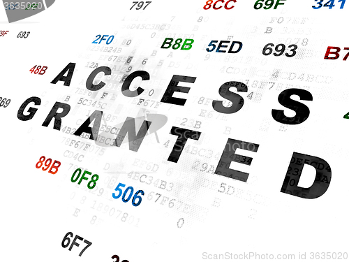 Image of Protection concept: Access Granted on Digital background