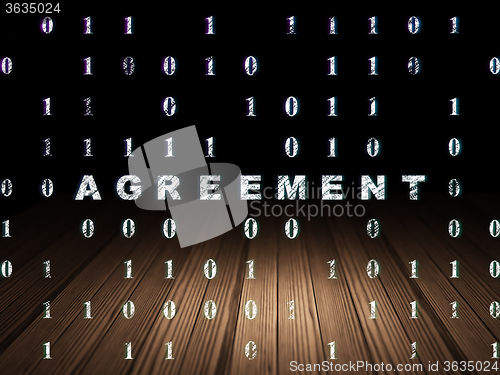 Image of Business concept: Agreement in grunge dark room