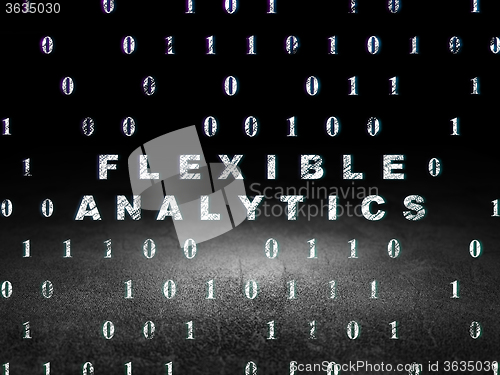 Image of Business concept: Flexible Analytics in grunge dark room