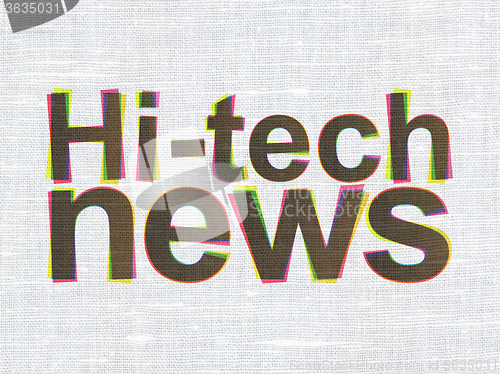 Image of News concept: Hi-tech News on fabric texture background