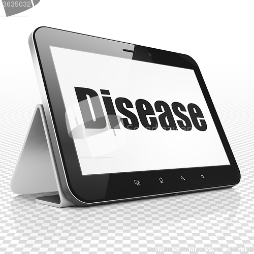Image of Healthcare concept: Tablet Computer with Disease on display