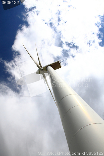 Image of wind power and blue sky