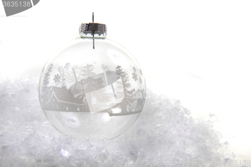 Image of christmas decoration in the snow