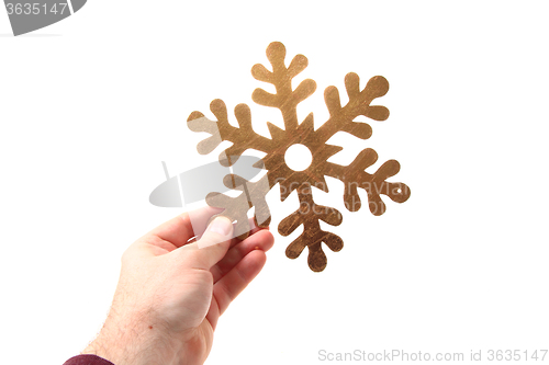 Image of snoflake in the human hand